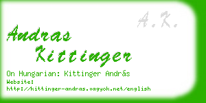 andras kittinger business card
